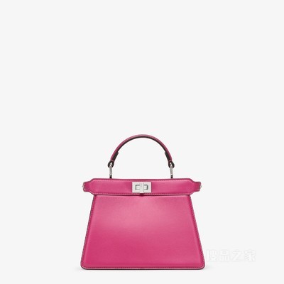 Peekaboo ISeeU Petite 紫红色带夹层纳帕革手袋