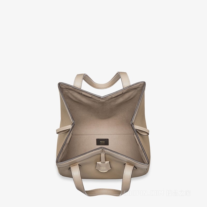 FENDI Origami中号手袋 百变鸽灰色皮革手袋