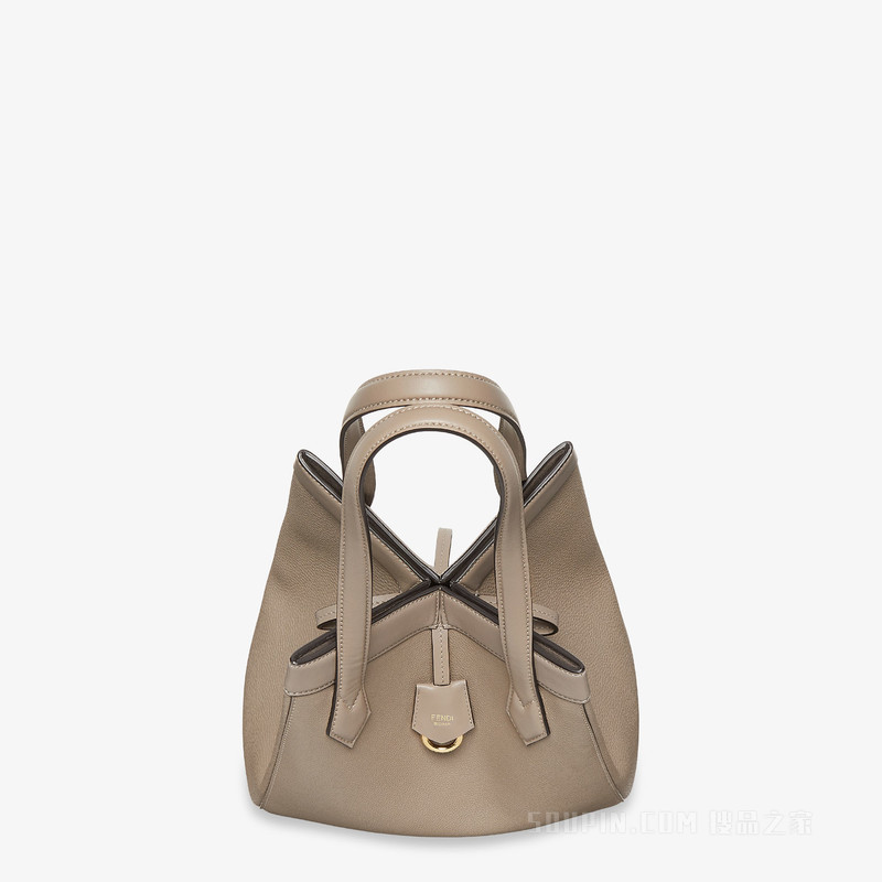 FENDI Origami中号手袋 百变鸽灰色皮革手袋