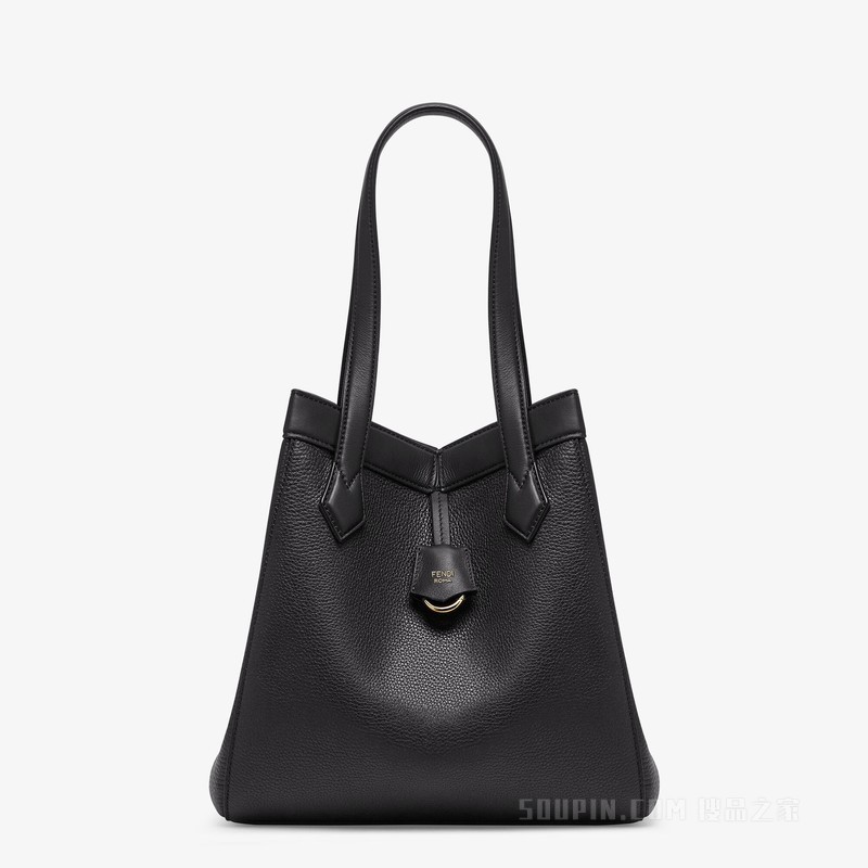 FENDI Origami中号手袋 百变黑色皮革手袋