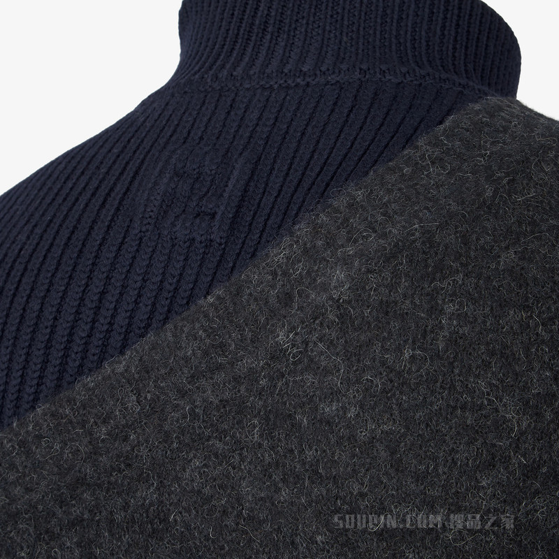 毛衣 拼色羊毛和羊驼毛毛衣