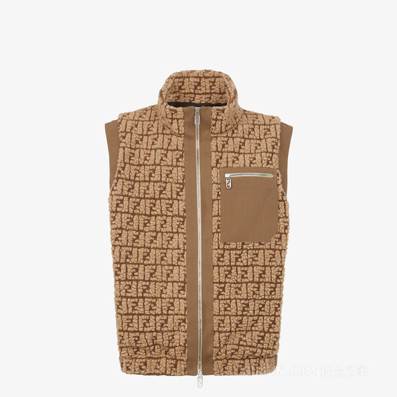 背心 棕色泰迪熊布料背心