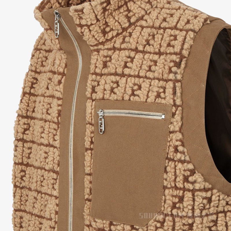 背心 棕色泰迪熊布料背心