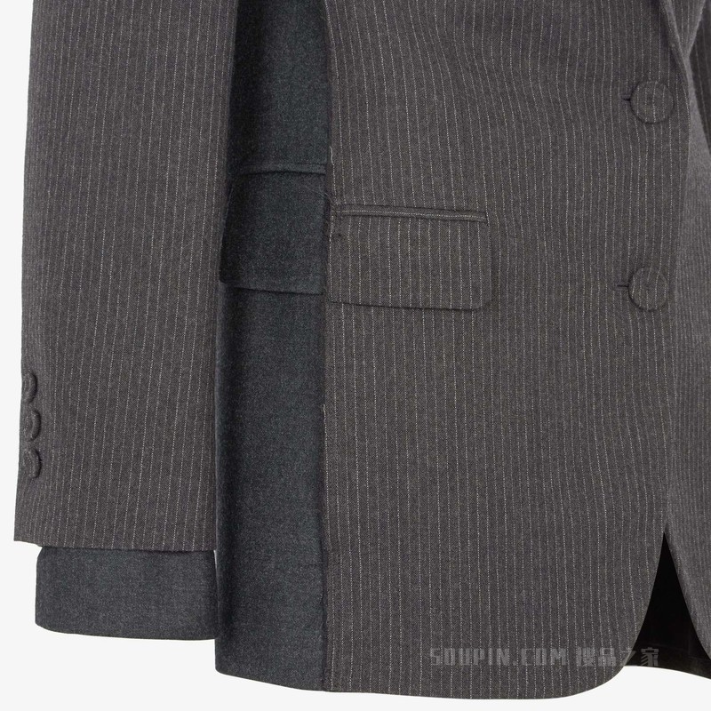 夹克 灰色法兰绒西装外套