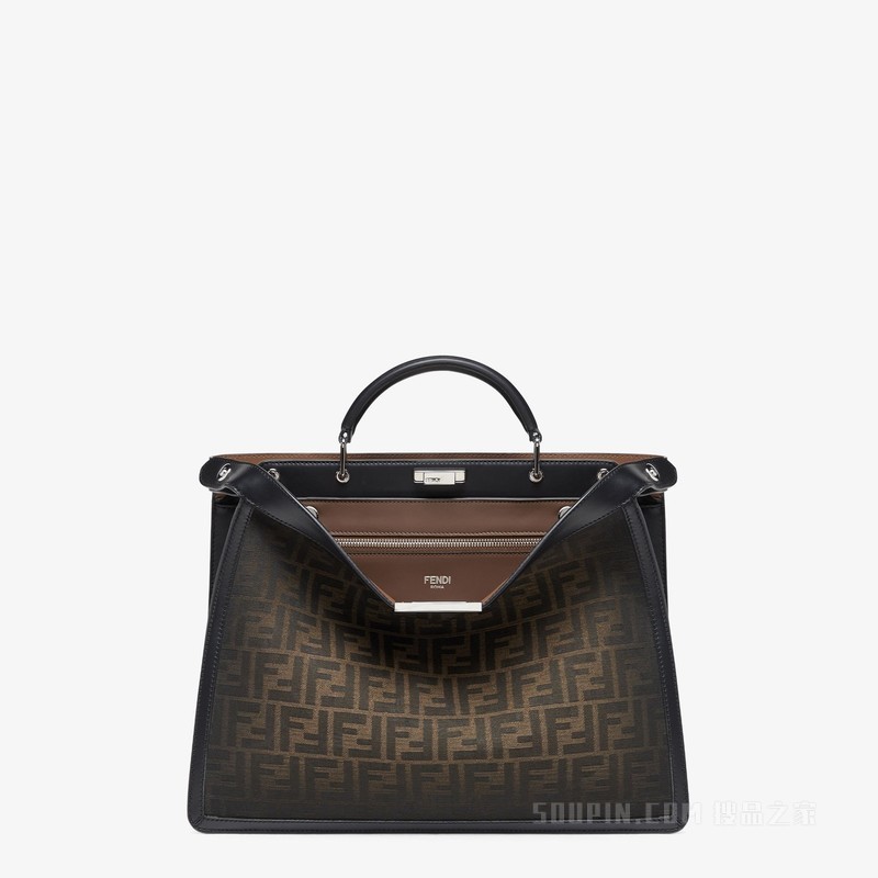 Peekaboo ISeeU中号手袋 渐变棕FF布料手袋