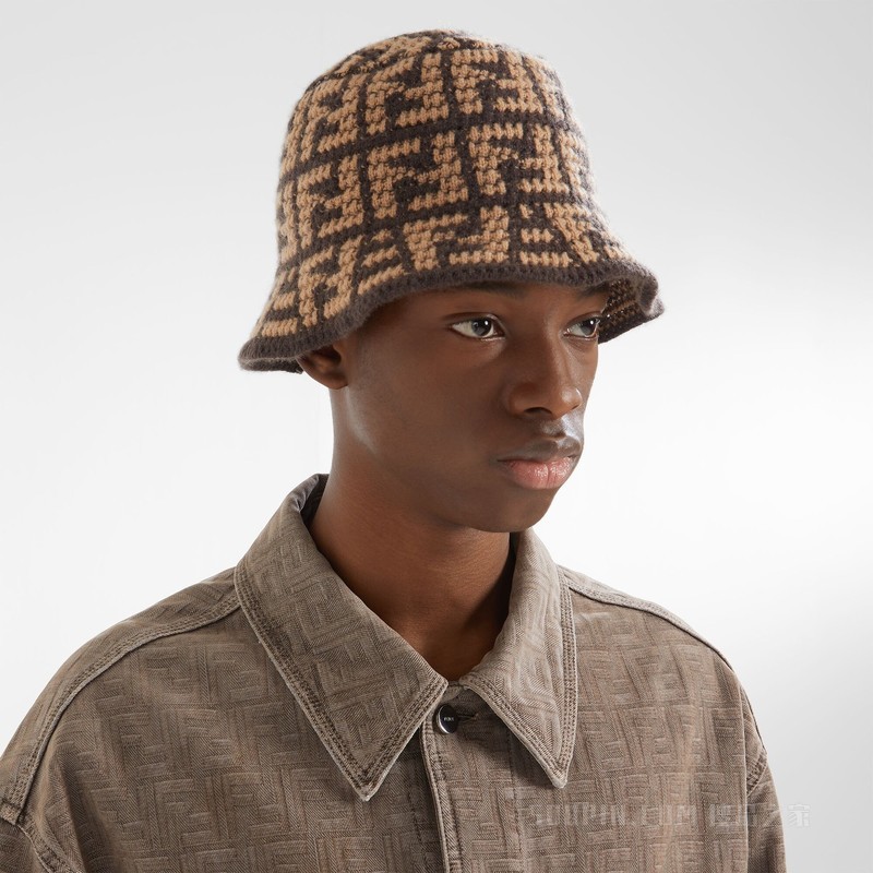 帽子 棕色羊绒渔夫帽