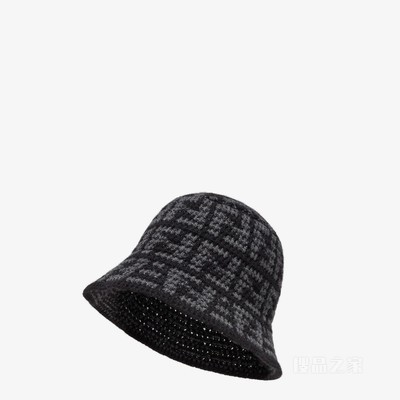 帽子 黑色羊绒渔夫帽
