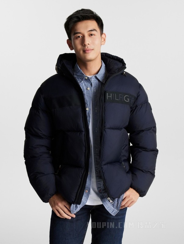 23新款秋冬男装都市休闲保暖合身连帽面包服铺棉外套02539