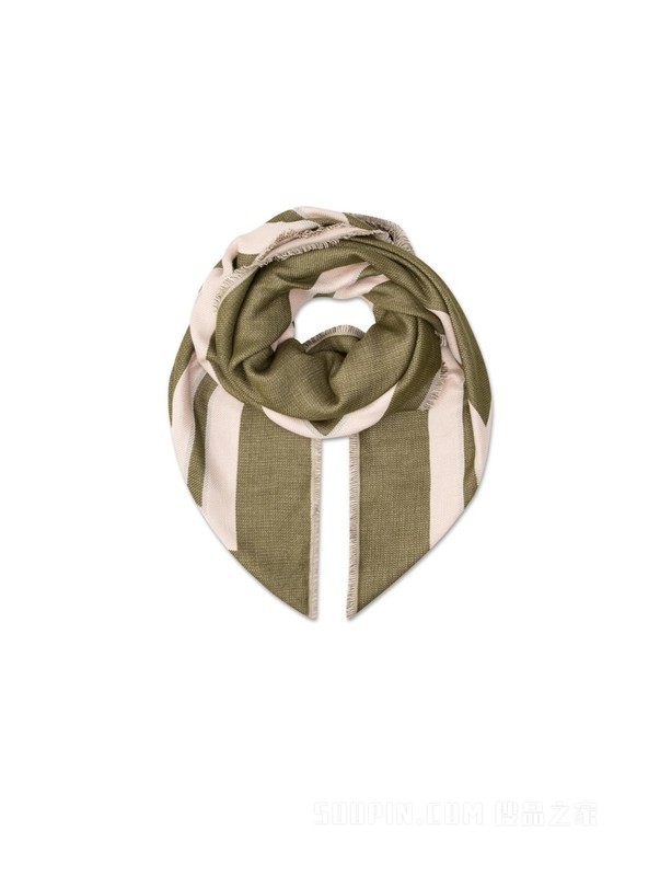 23新款秋冬女装拼色徽章提花毛边舒适方巾围巾AW0AW15345