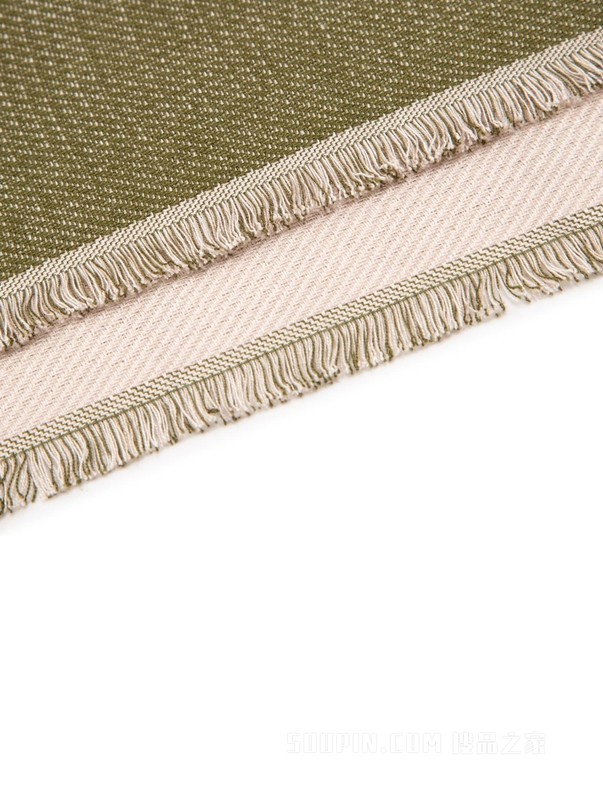 23新款秋冬女装拼色徽章提花毛边舒适方巾围巾AW0AW15345