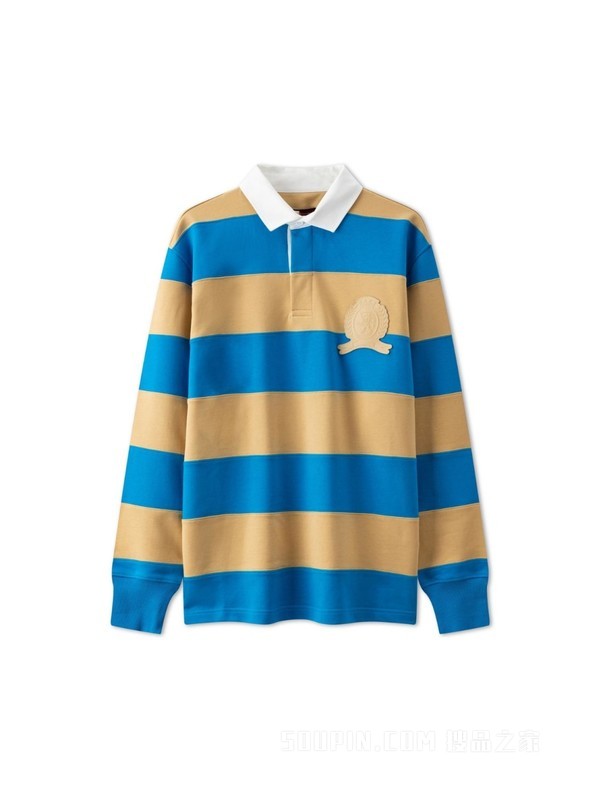 COLLECTION23新款秋冬男美式纯棉撞色宽松长袖POLO衫32304