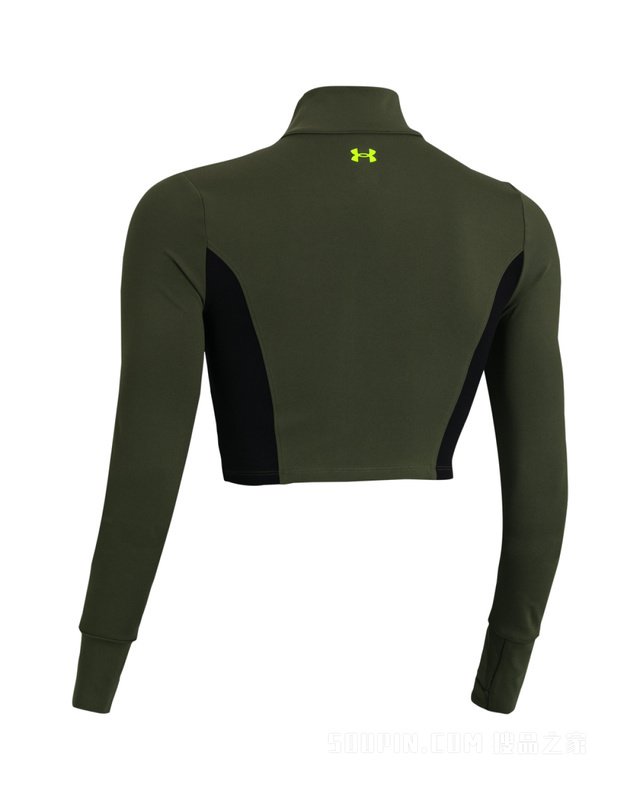 女士Project Rock强森Lets Go短身全拉链运动上衣