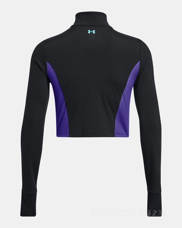 女士Project Rock强森Lets Go短身全拉链运动上衣