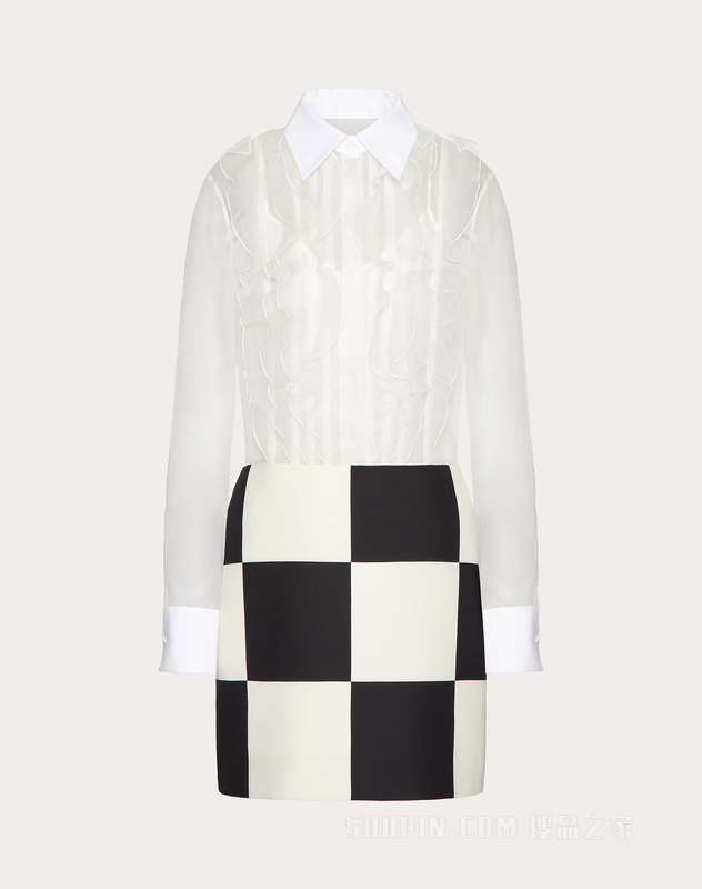 EXCHESS CREPE COUTURE短款连衣裙