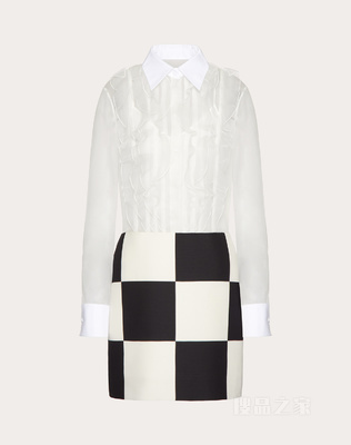 EXCHESS CREPE COUTURE短款连衣裙