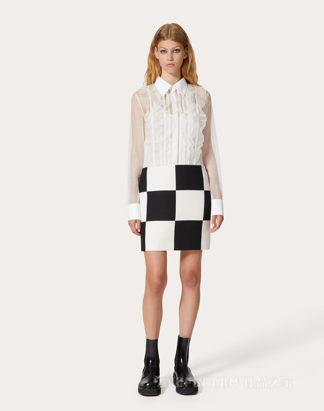 EXCHESS CREPE COUTURE短款连衣裙