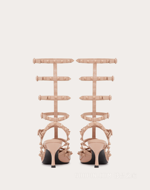 ROCKSTUD 漆皮系带同色铆钉高跟鞋（鞋跟高7厘米）