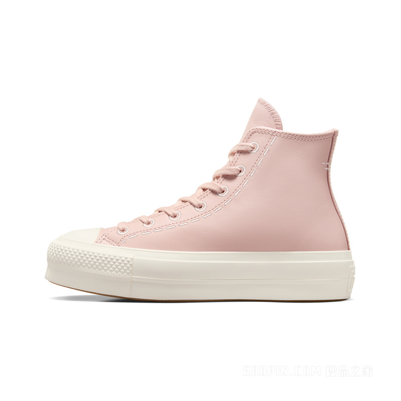 【女子】All Star Lift女手工感缝线经典厚底鞋 女款 粉红色