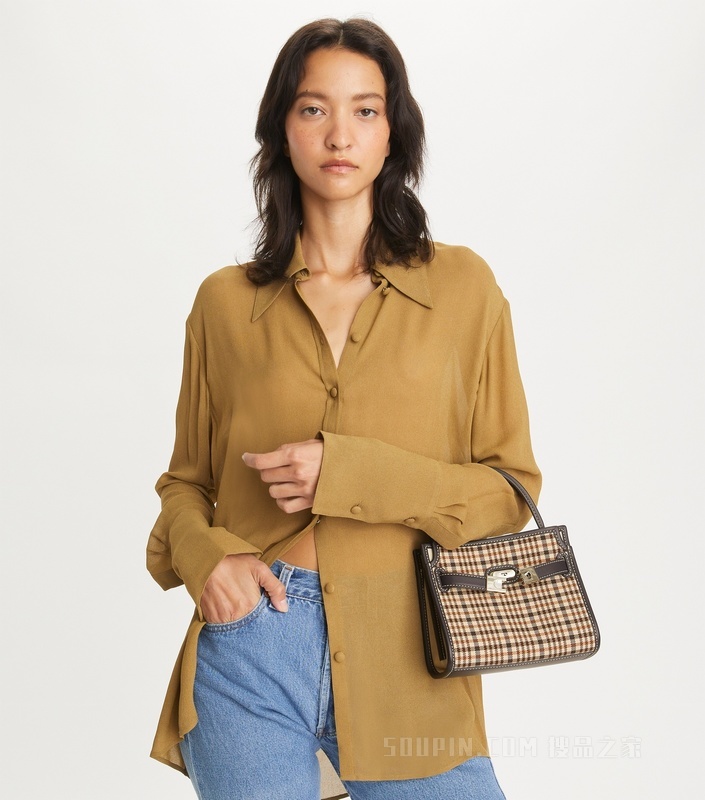 Lee Radziwill 小号格纹双层手袋 拼色
