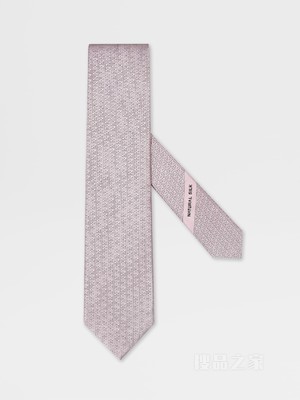 浅粉色天然桑蚕丝领带