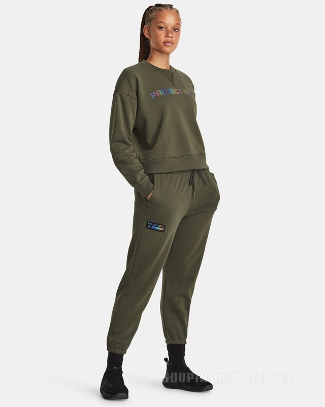 女士Project Rock强森高克重棉织长裤