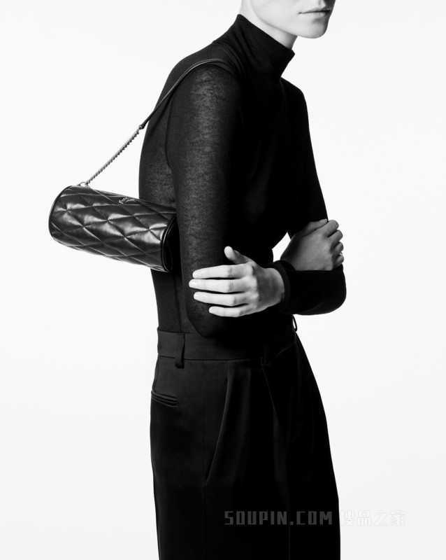 SADE绗缝羊毛皮和绒面革迷你管形手袋