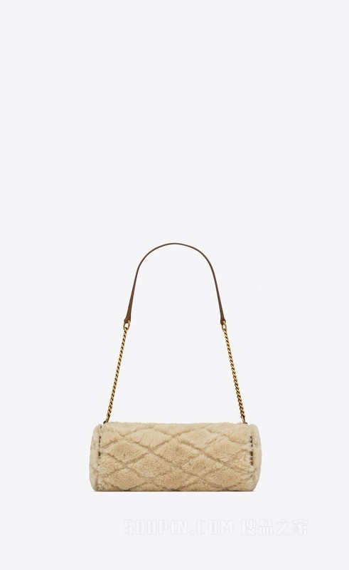 SADE绗缝羊毛皮和绒面革迷你管形手袋