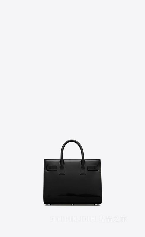SAC DE JOUR nano亮面皮革手袋
