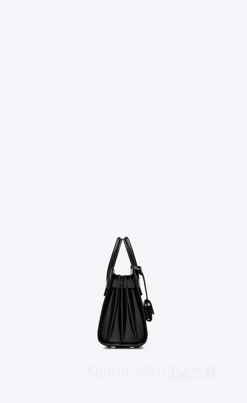 SAC DE JOUR nano亮面皮革手袋