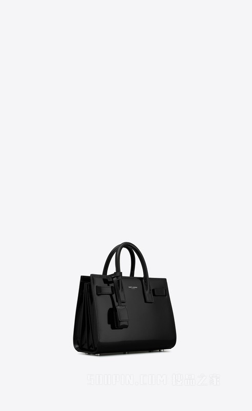 SAC DE JOUR nano亮面皮革手袋