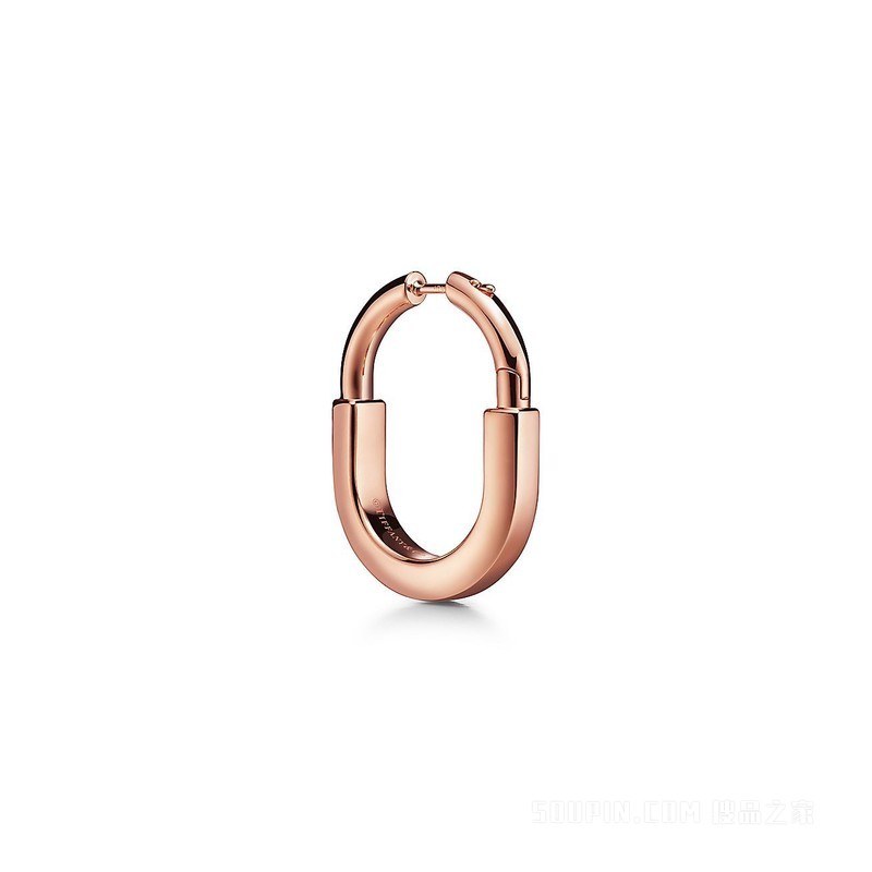 Tiffany Lock ROSÉ Edition 系列 18K 玫瑰金镶嵌粉色蓝宝石中号耳环
