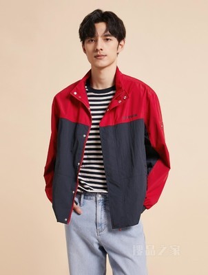 23新款早秋男装防泼水撞色立领合身户外运动夹克外套31650