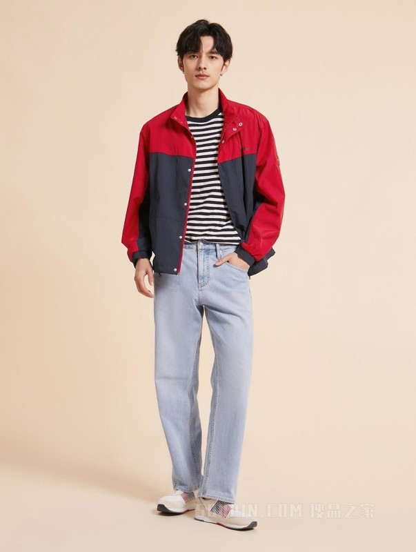 23新款早秋男装防泼水撞色立领合身户外运动夹克外套31650