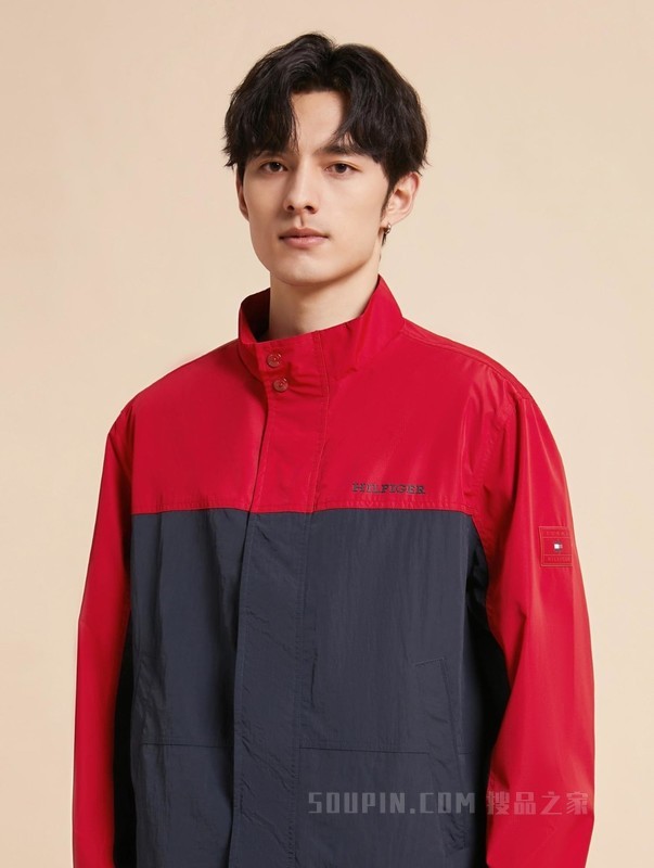 23新款早秋男装防泼水撞色立领合身户外运动夹克外套31650