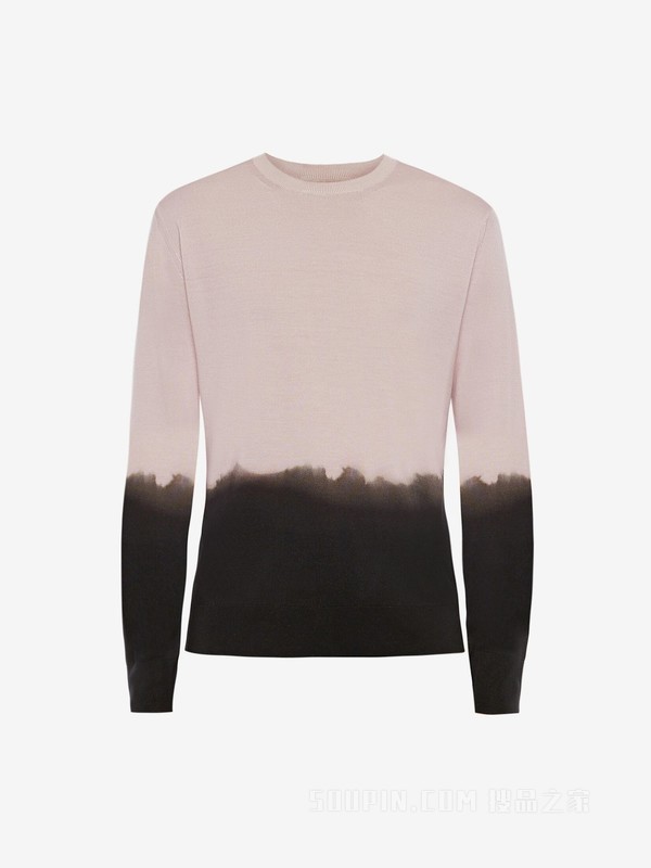 浸染印花圆领套衫