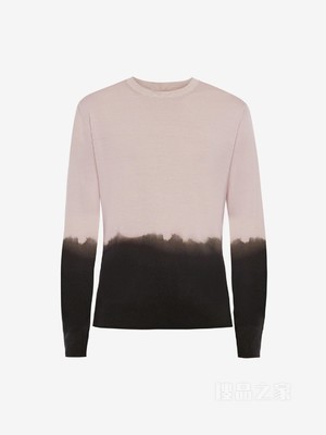 浸染印花圆领套衫