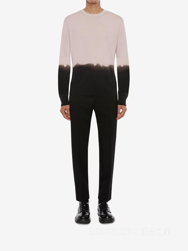 浸染印花圆领套衫