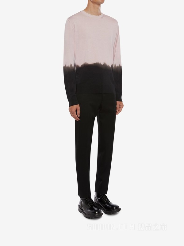 浸染印花圆领套衫