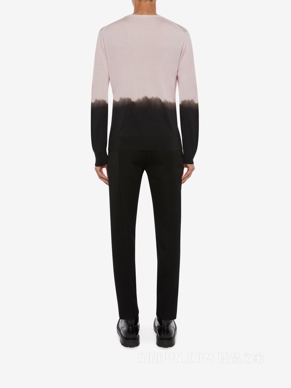 浸染印花圆领套衫