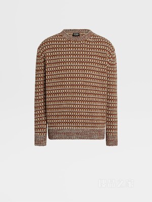 深红色 Oasi Cashmere 圆领毛衣