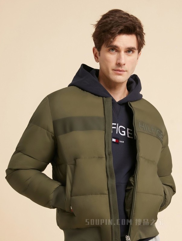 23新款秋冬男都市商务棒球领飞行员合身铺棉夹克外套02540