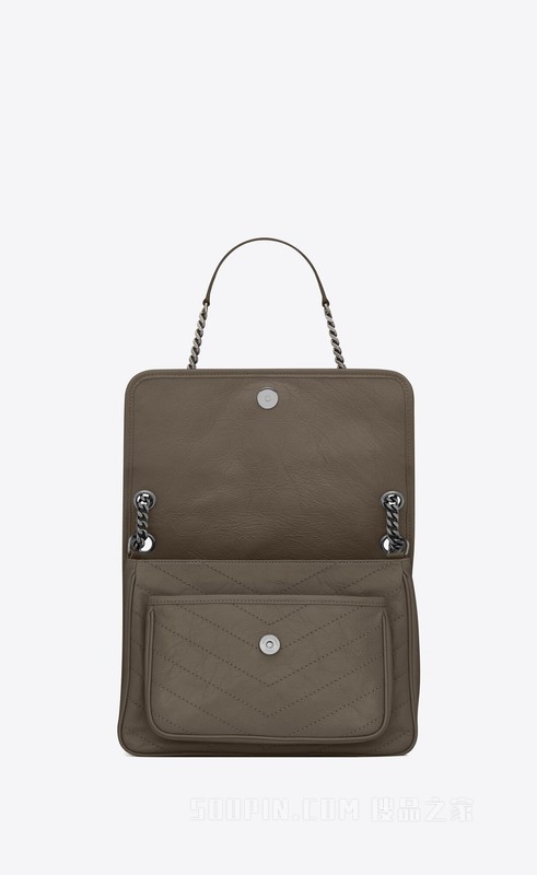 NIKI中号复古皮革手袋