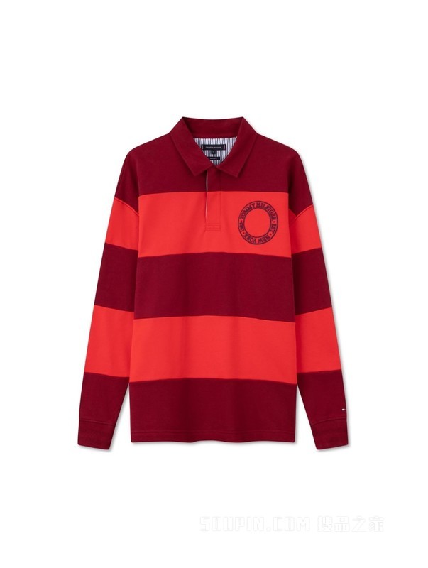 23新款秋冬男女美式复古拼色刺绣POLO翻领卫衣MW0MW32750