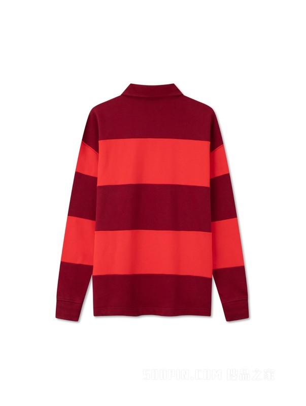 23新款秋冬男女美式复古拼色刺绣POLO翻领卫衣MW0MW32750