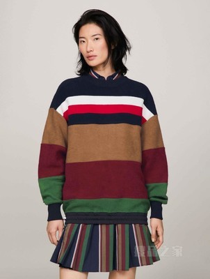 PENDLETON23秋冬男纯棉拼色条纹重工宽松套头卫衣33296
