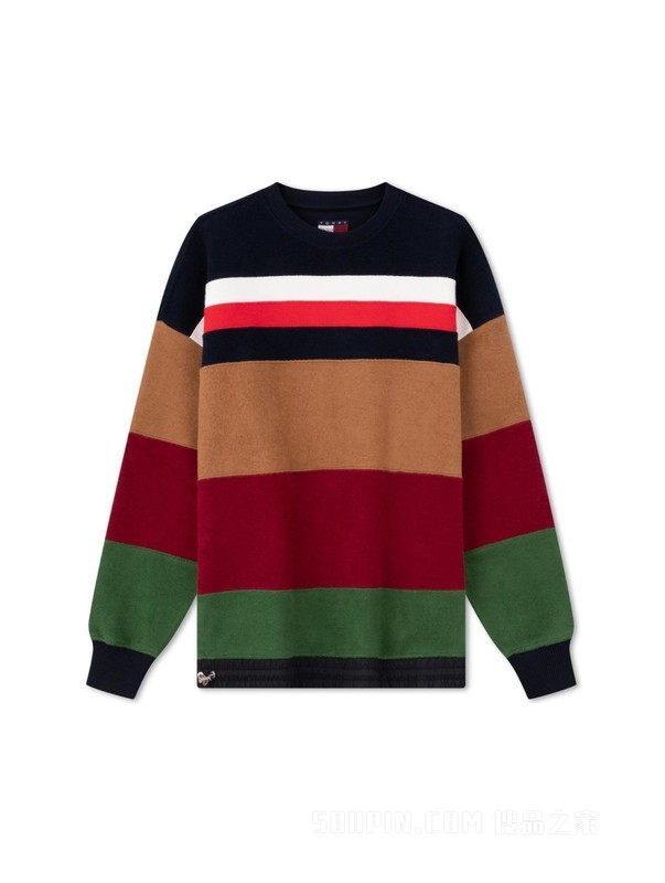 PENDLETON23秋冬男纯棉拼色条纹重工宽松套头卫衣33296