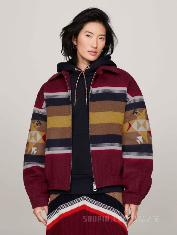 PENDLETON23秋冬男含羊毛绒面宽松拉链翻领夹克外套34029