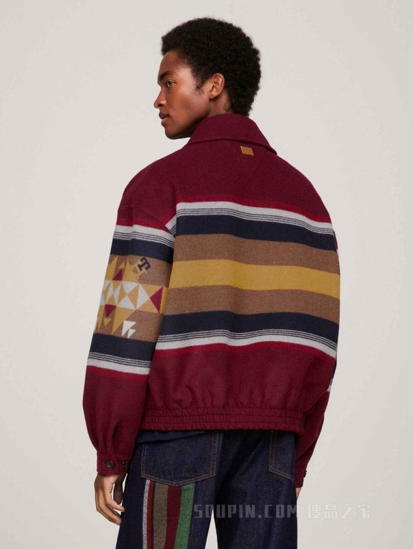 PENDLETON23秋冬男含羊毛绒面宽松拉链翻领夹克外套34029