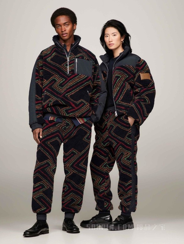 PENDLETON23秋冬男仿羊羔绒拼接束脚宽松针织卫裤34032