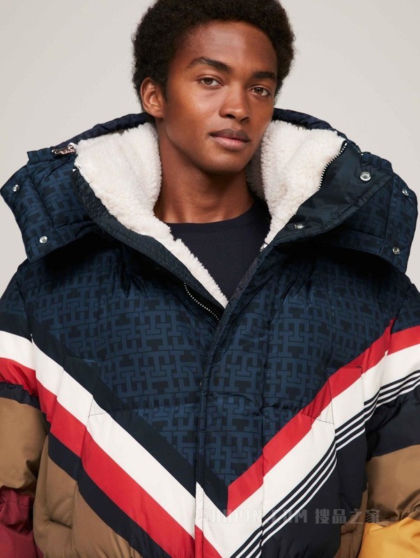 PENDLETON23秋冬男仿羊羔绒拼接中长宽松铺棉外套34026